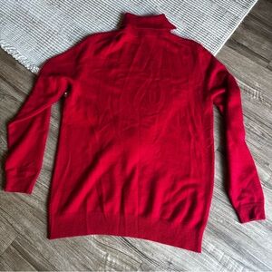 Jenni Liu Red Turtleneck Sweater cashmere size XL